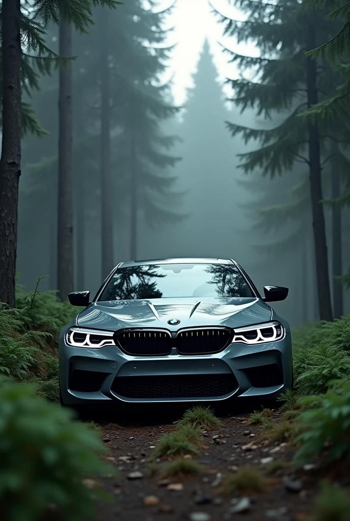 BMW M5 F90 in Russian forest
