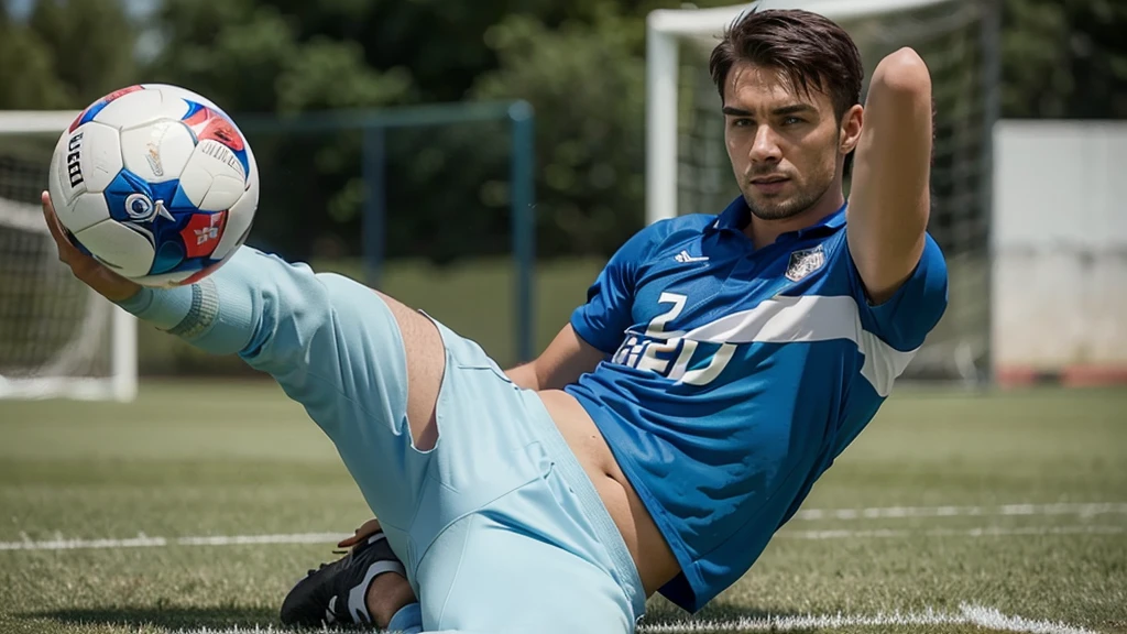 Make a interesting Soccer Thumbnail of Man that will attract people