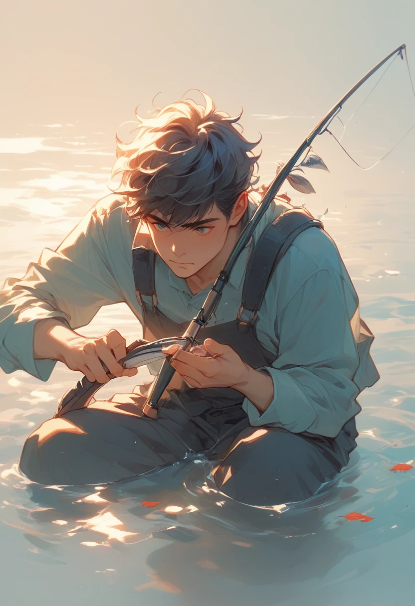 1 boy fishing