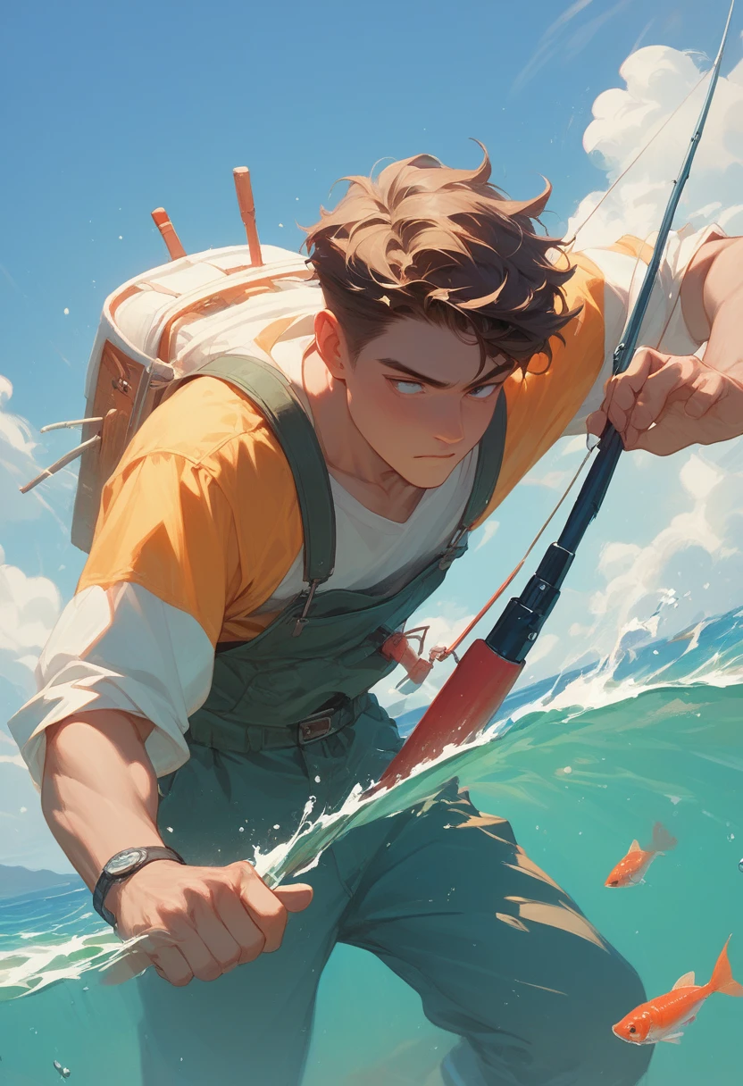 1 boy fishing