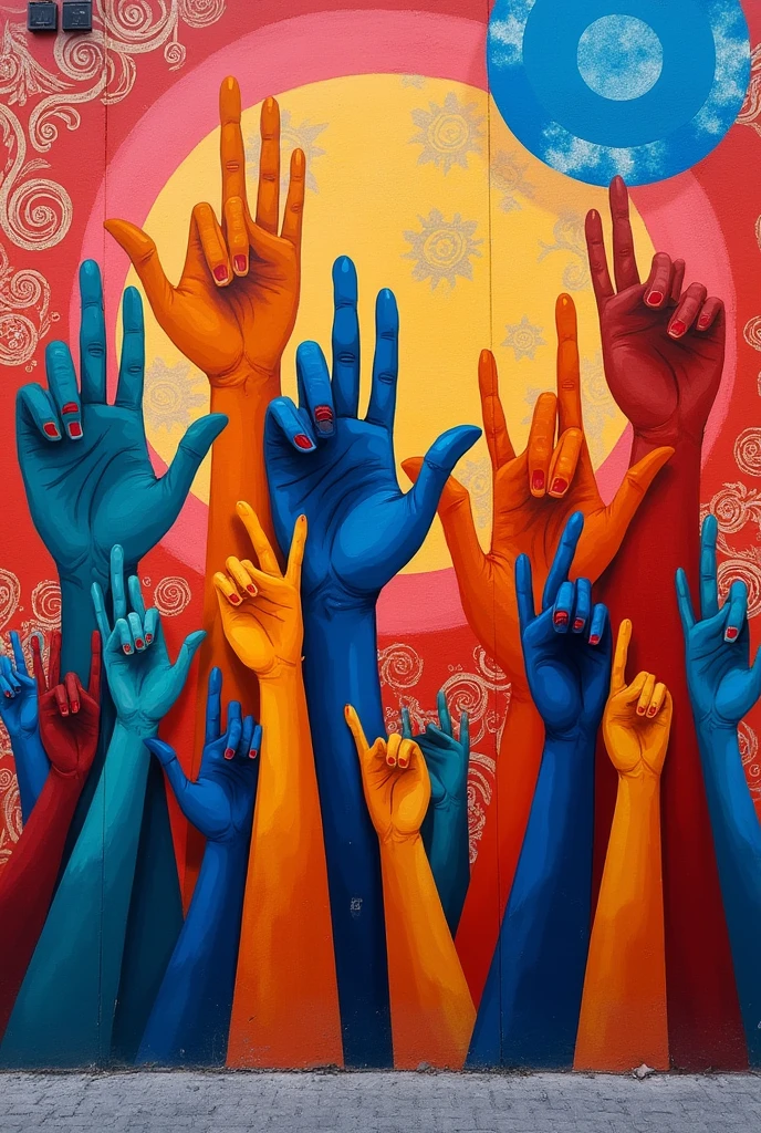 An Argentine sign language mural