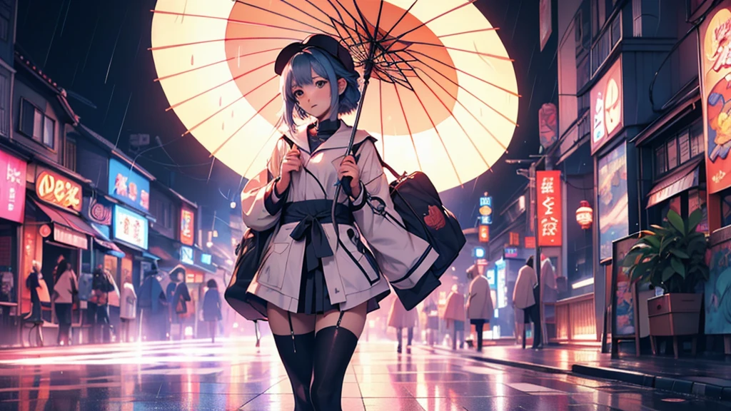 ヘッドフォンを着けた女性Anime Style 4 k, anime wallpaper 4k, anime wallpaper 4k, 4k anime wallpaper, anime art wallpaper 4k, anime art wallpaper 4k, Anime Style. 8k, Anime atmosphere, Ultra HD Anime Wallpaper, Anime Art Wallpaper 8K, Anime Background,umbrellaをさしている、umbrella、Umbrella、rain
