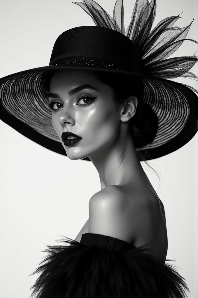 A magazine of elegance and glamour a girl with elegant hat black and white barcode