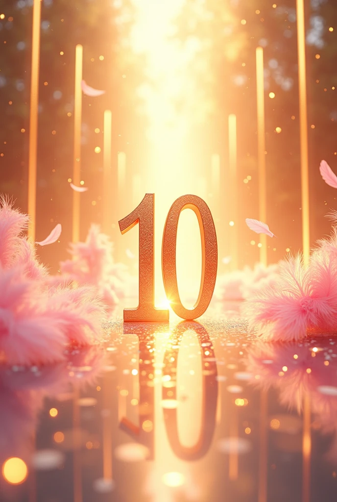 The world is full of kindness　((((((Beautiful numbers)))))) ((((10th Anniversary Celebration)))) In a soft golden world、Pink and iridescent feathers　The air is so clear　Beautiful before dawn　The world is full of beauty　((((10 in the center)))) Impact　Hall of Mirrors　diamond💎　Pure, righteous and beautiful　Flowing music　festival　celebration