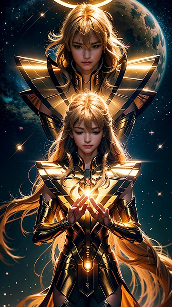 (((1man))) very realistic ultra detailed photo of a photorealistic shaka handsome man with a background of chinese writing in the shape of a circle yellow energy, tattered virgo gold shiny metal armor, long red hair, blue eyes, dynamic pose, eyes detailed beautiful symmetrical brown, bold facial detail, holding a blue tasbi prayer necklace, 30 megapixels, 4k, DSLR Canon EOS 5D Mark IV, 85mm lens, sharp focus, intricate details, long exposure time, f/8, ISO 100, speed 1/125 shutter, diffuse back lighting, award-winning photo, facing the camera, looking at the camera, monovision, perfect contrast, High sharpness, facial symmetry, depth of field, ultra-detailed photography, raytraced, global illumination, TanvirTamim, smooth, ultra definition high, 8k, unreal engine 5, ultra sharp focus, award-winning photo, trending on art station, realistic 8k