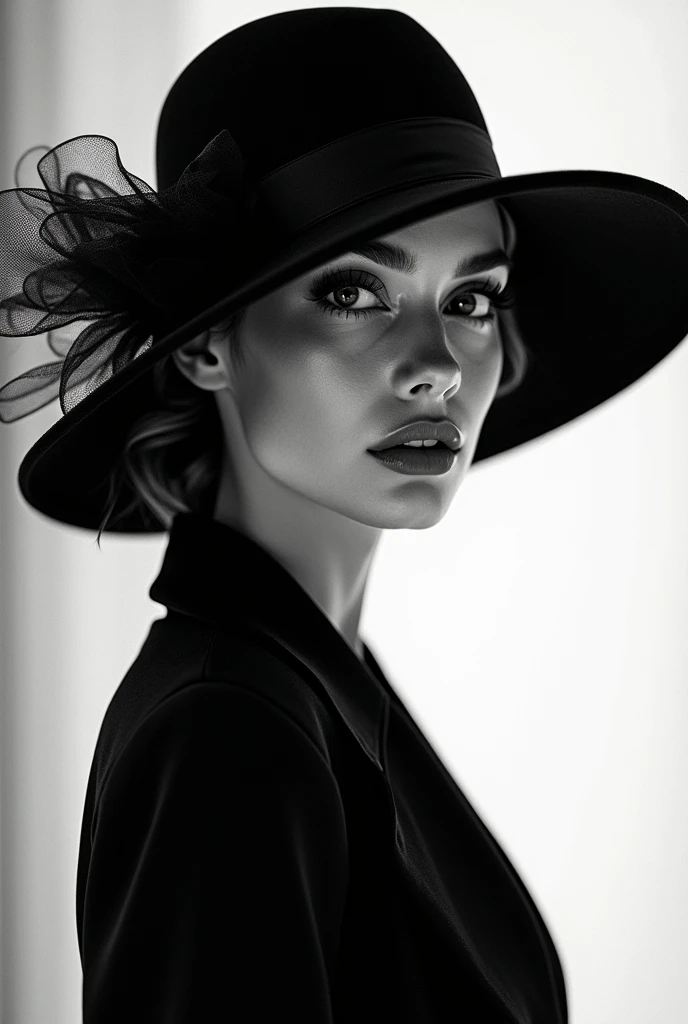A magazine of elegance and glamour a girl with an elegant hat black and white barcode generates the subtitles Generates magazine format