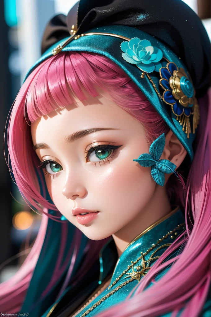 1girl, [ (art by Sam Bosma:1.3) and (Lady Gaga:1.2) ::8], grand, fairy tale, close-up shot of a ("The Ocean of [Treachery:Good:5] ":1.3) , it is very Decorative and Velvet, DayGlo green fauna and city street, at Overcast, in focus, Ultra Real, Evil, Excessivism, Bloom light, F/2.8, Agfacolor, Concept artist, bloom, hyperdetailed, trending on artstation