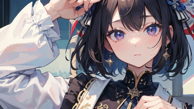 ((masterpiece、Highest quality、Very detailed))、one person's、blonde、Long Hair、((ponytail))、bright pink eyes、Earrings、blush、Watery eye、((Pink Lips))、((Open your mouth))、Mid-chest、((Swimwear))、((Upper Body))、