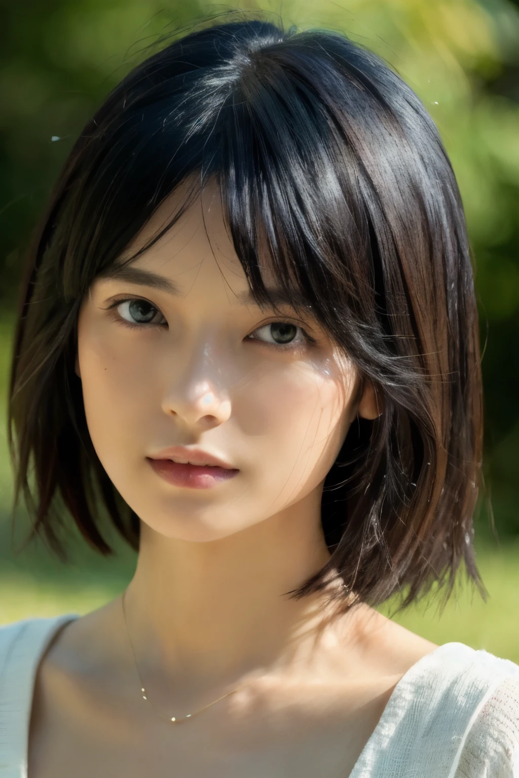 , Long winded [Blue-black:.3] hair,View your viewers, (masterpiece:1.3), (8k, Realistic, RAW Photos, Highest quality: 1.4), Japanese, (One person), Beautiful Face, (Realistic Face), (black hair, short hair:1.3), beautiful hairstyle, Realistic eyes, Beautiful attention to detail, (Realistic Skin), Beautiful Skin, Charm, Ultra-high resolution, Ultra-realistic, Very detailed, Golden Ratio,