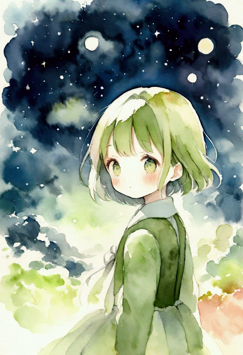 Night Sky A world without people Don't draw Picture books Watercolor
