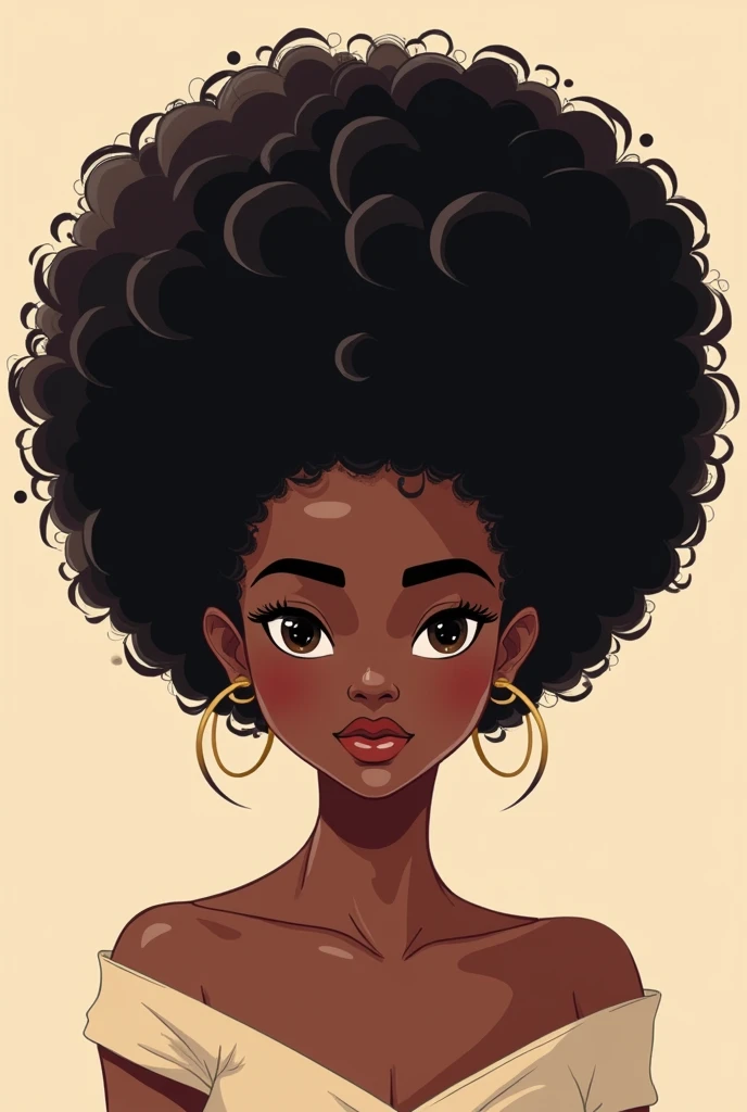 a vector of a curly afro puff 