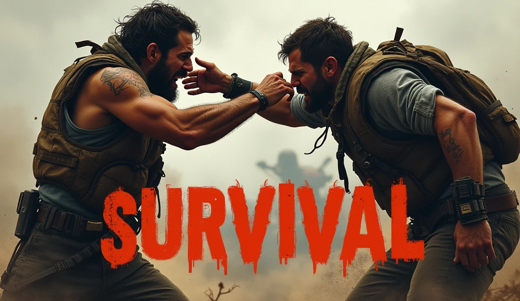 An image with bold text that says, Fight for survival