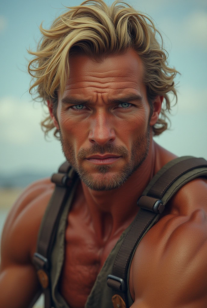 Blond blue eyes 40 years old muscular 