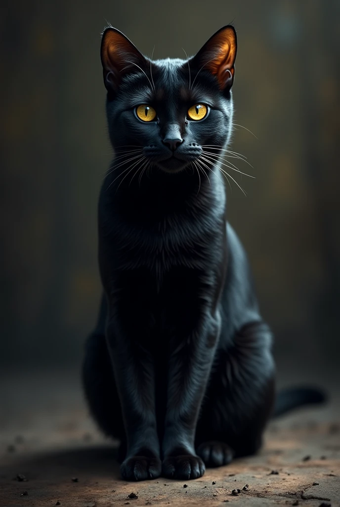 Black cat in realism style