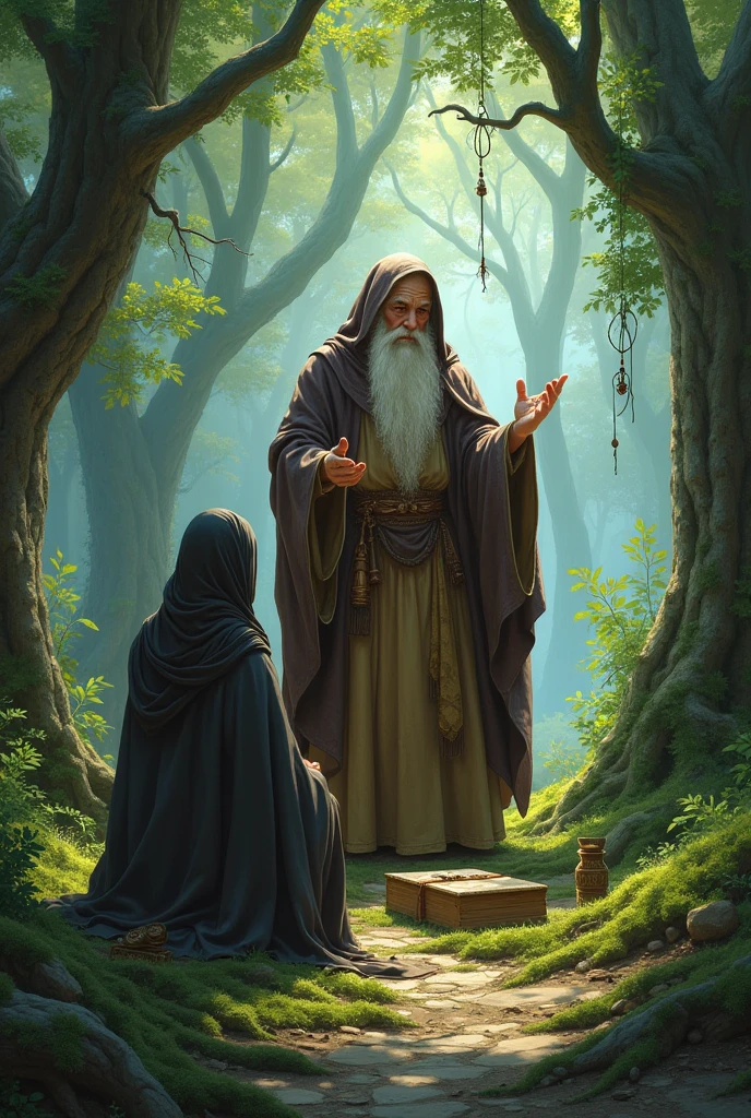 The hermit imparts ancient wisdom upon you, revealing the forests secrets and guiding you on your quest while walking with adult. They warn you of dark forces lurking in the shadows and offer their assistance should you ever need it. With newfound knowledge and the hermit’s blessings, you embark on your journey with courage and determination.