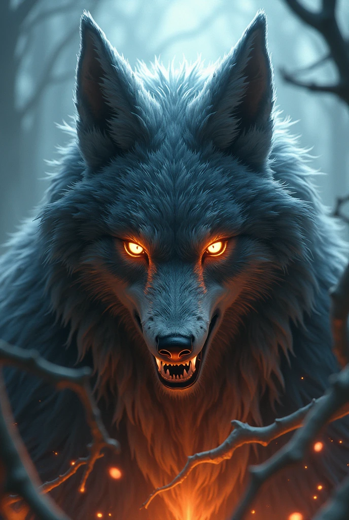 God character with wolf and fox features the most intimidating face 