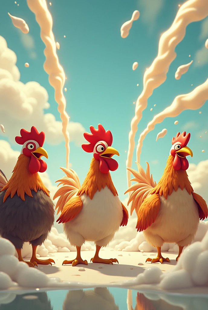 Cocks that release flying milk