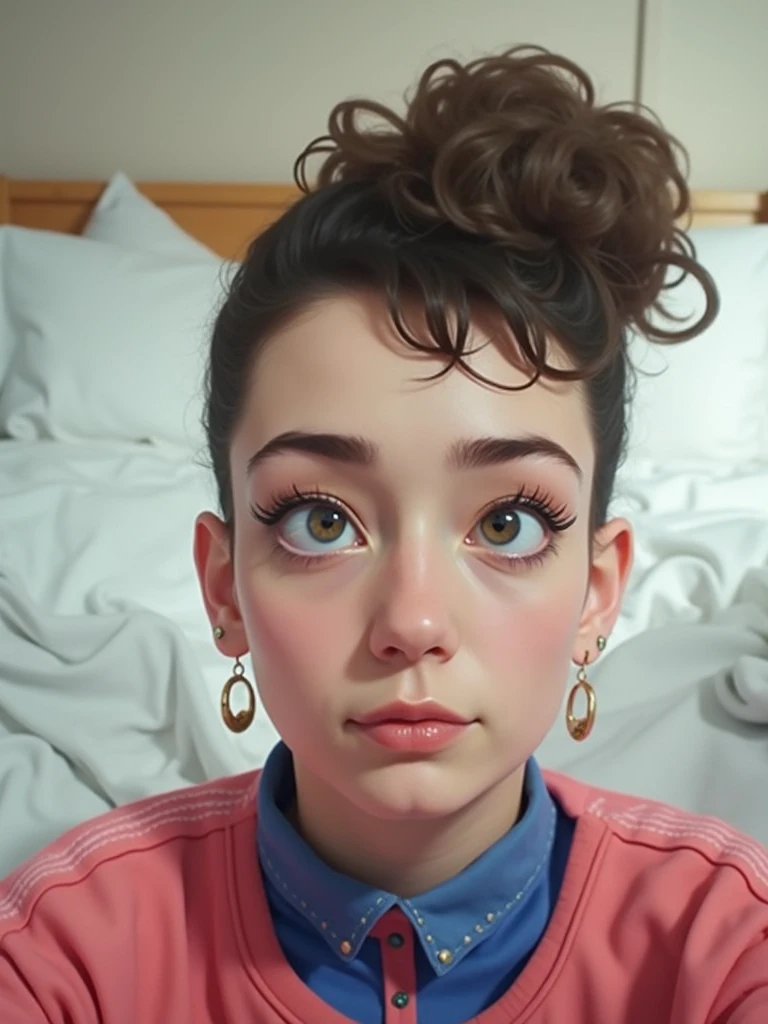 Half naked woman in her room