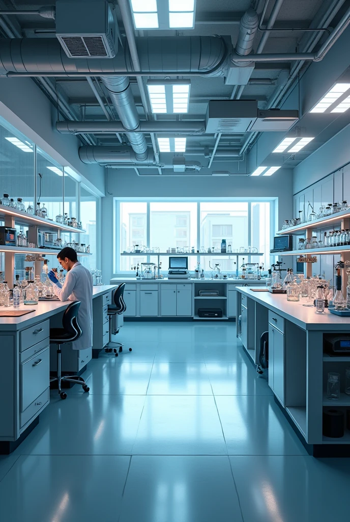 Backdrop showing scientific laboratory
