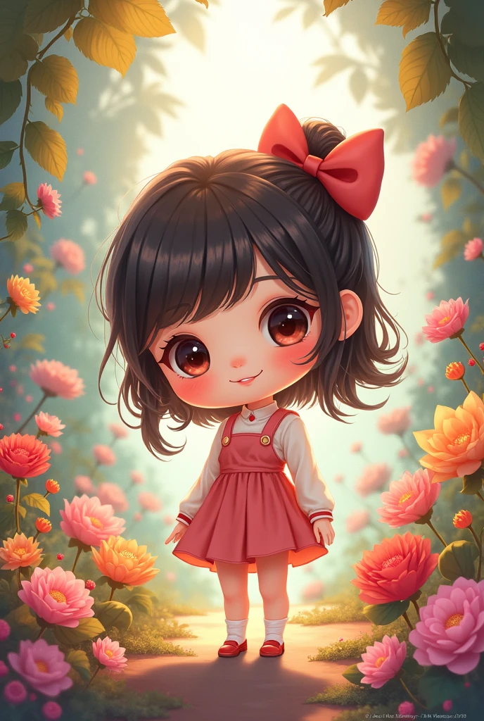 masterpiece, best quality, 1girl, vflower, chibi style