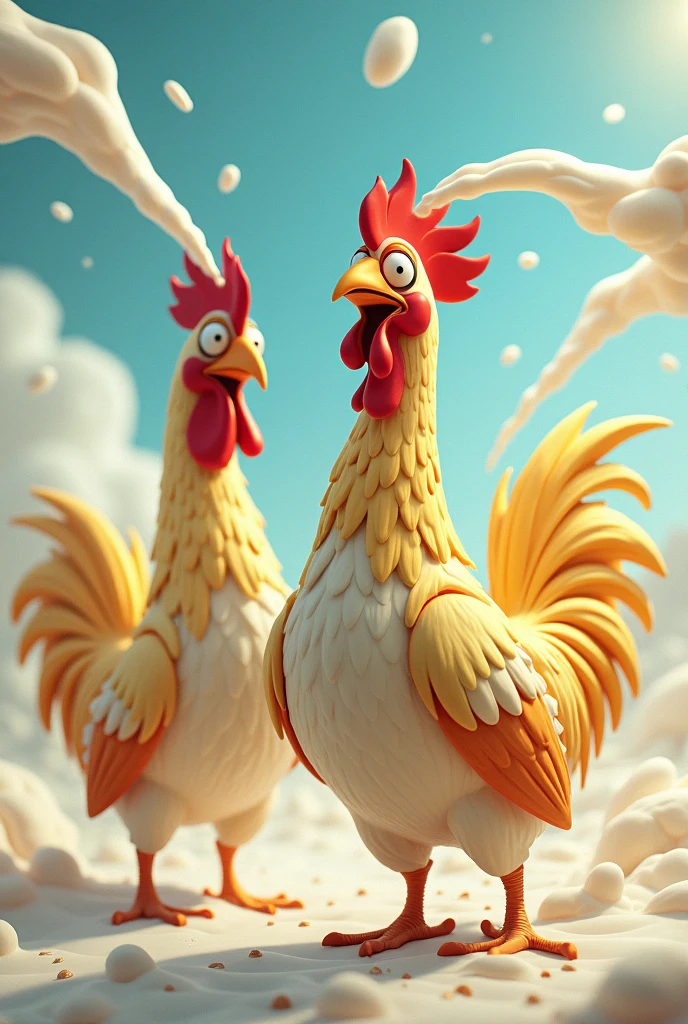 Cocks that release flying milk