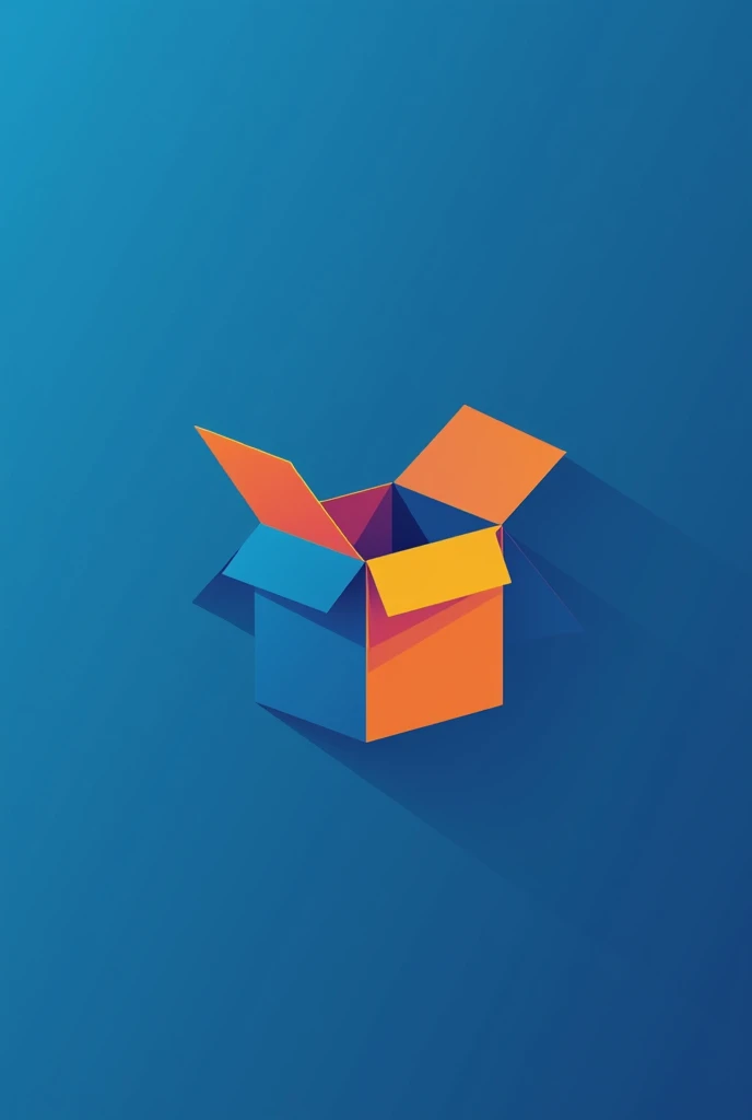 a minimalist logo for a generic products store, The store name is called UnBox, she delivers quality, and very well selected products, create a logo that shows this positioning in an original and clean way, do something really sophisticated and with bright colors like blue orange, combine the store name with the acronym together, get inspired by logos like Apple, Amazon