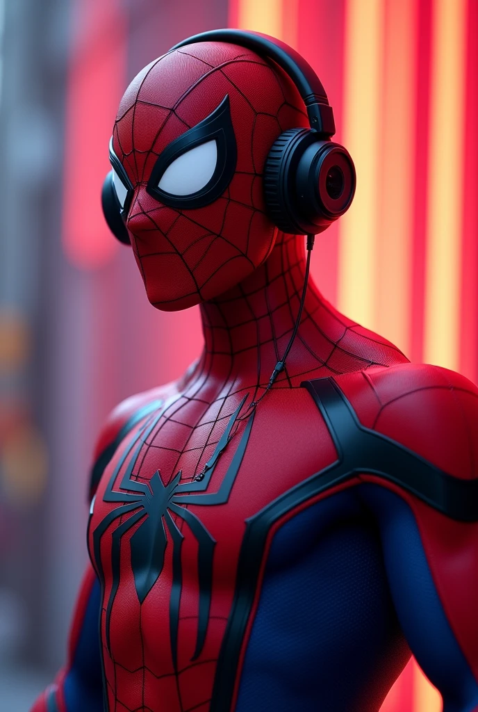 (extremely detailed 8k wallpaper),a medium shot photo of a spiderman wearing heasphone, Intricate, High Detail, dramatic,
8K Ultra HD, A beautiful double color,