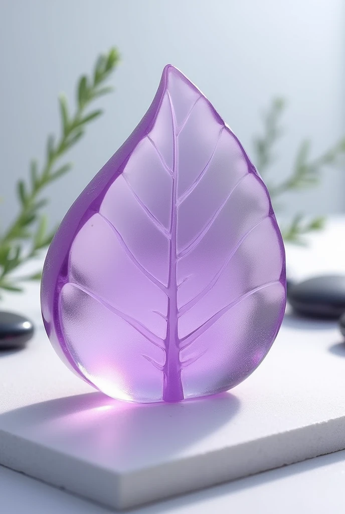 Anchan soap, clear purple, leaf shape, 5
