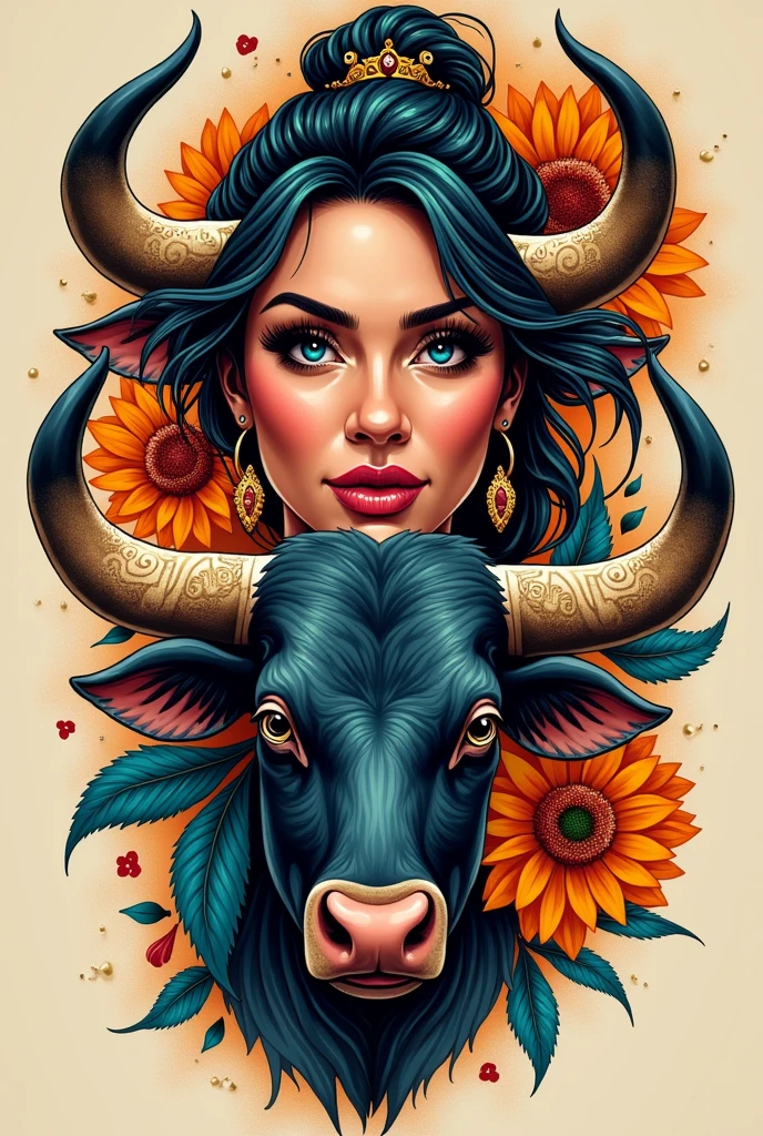 tattoo of brazilian artist duchess with a bull