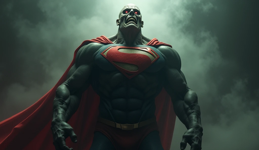 Scary Super man full body with face smile reaction