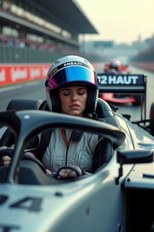 Female racing driver Fainted in a Formula One car