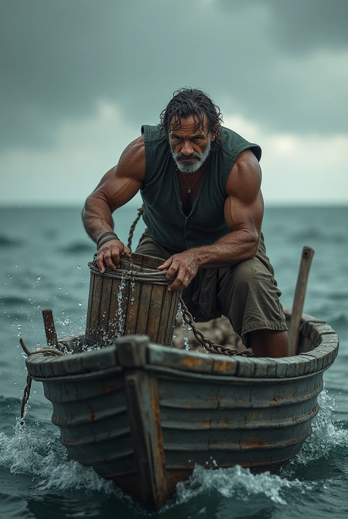 a young white male sitting on deck of pirate ship playing mandolin, swimmer's body, dressed in loin cloth, detailed face, detailed hands, detailed instruments, highly detailed, photorealistic, dramatic lighting, evening, vibrant colors, cinematic, epic atmosphere, fantasy, adventure, oil latern light