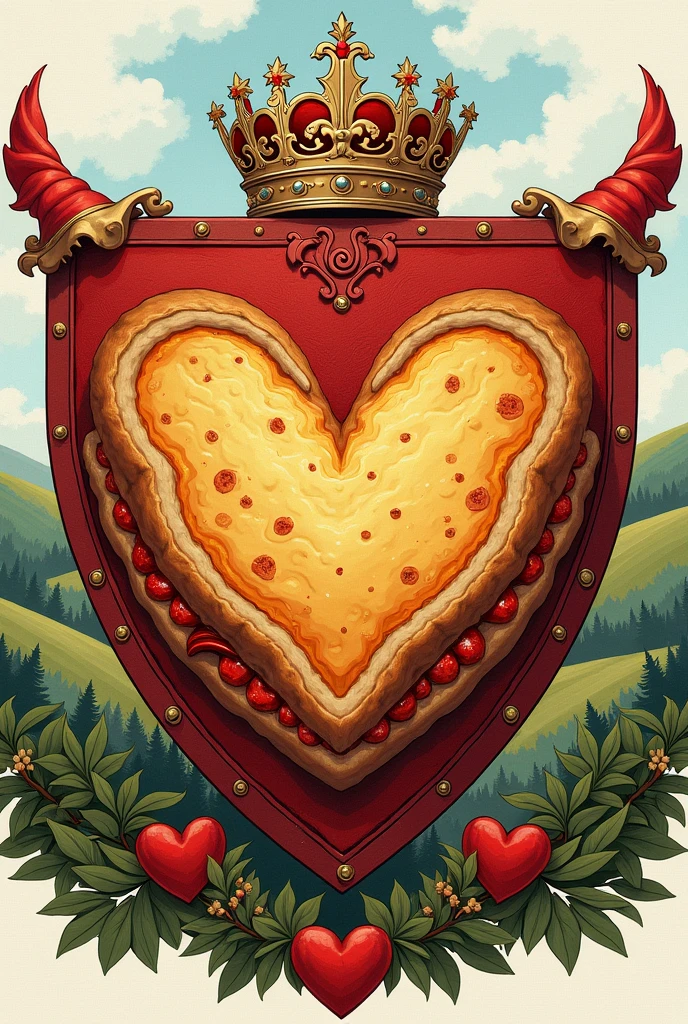Create a coat of arms from a heart-filled sandwich
