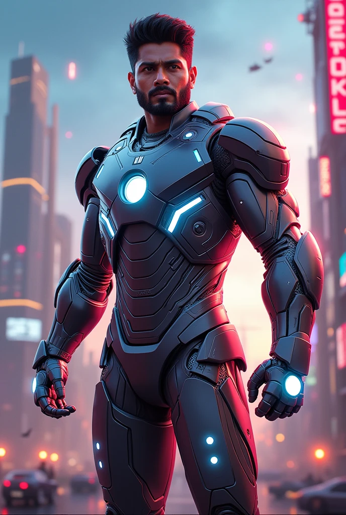 Allu arjun is wearing ironman suit