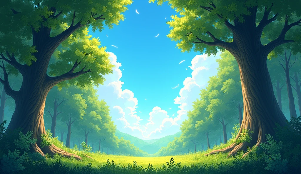 Summer blue sky、in the forest