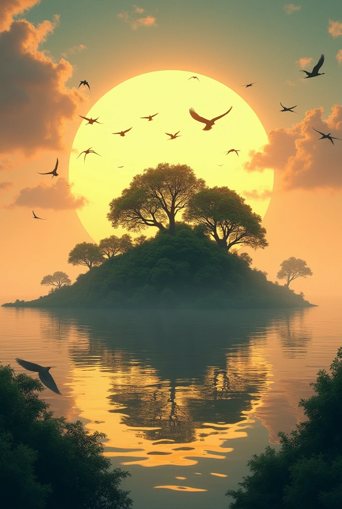 Bird Island at dusk 
