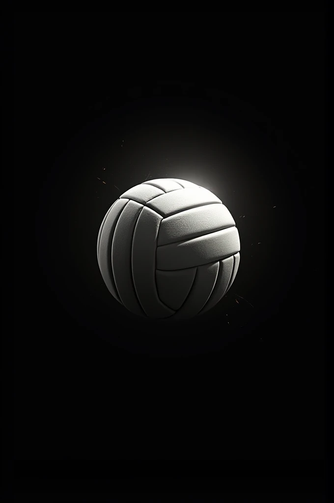 Create a volleyball logo in black background 