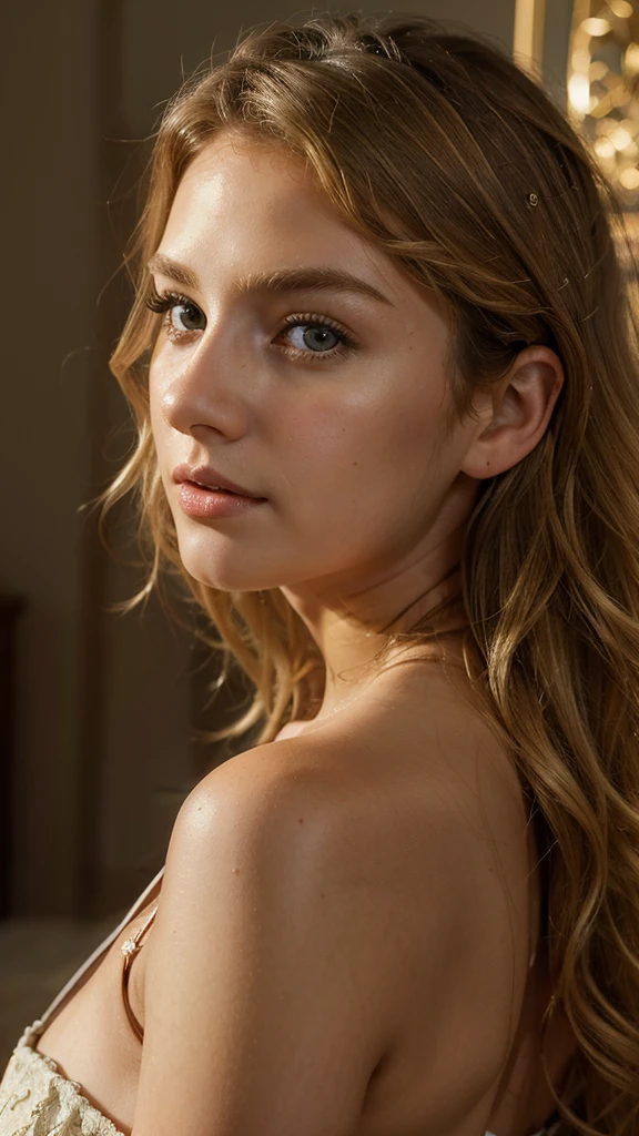 (best quality,4k,8k,highres,masterpiece:1.2),ultra-detailed,(realistic,photorealistic,photo-realistic:1.37),portrait,girl,Eastern Europe,the most beautiful woman,beautiful detailed eyes,beautiful detailed lips,long light blonde hair,very light blue eyes,pale skin,fair complexion,snowy white skin,with a delicate and feminine appearance,very hot appearance,fine facial features,rosy cheeks,a gentle smile,graceful posture,soft and ethereal lighting,subtle shadow play,intricate details in the hair strands and facial features,subtle highlights on the skin,soft and natural colors,dreamlike atmosphere.