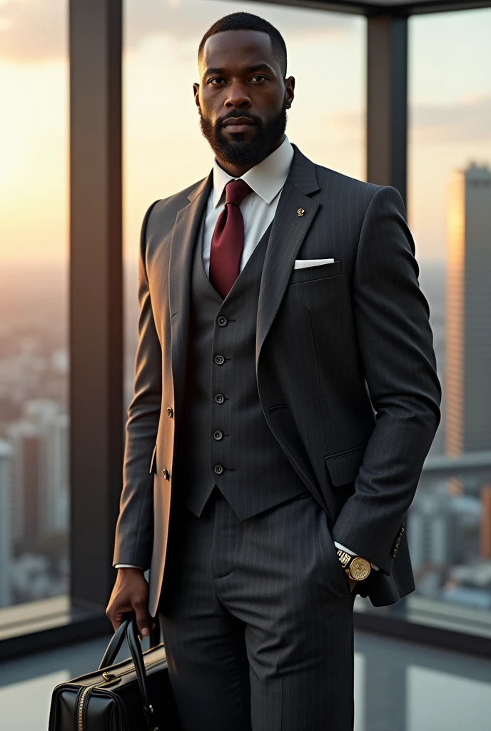 A black man in a suit
