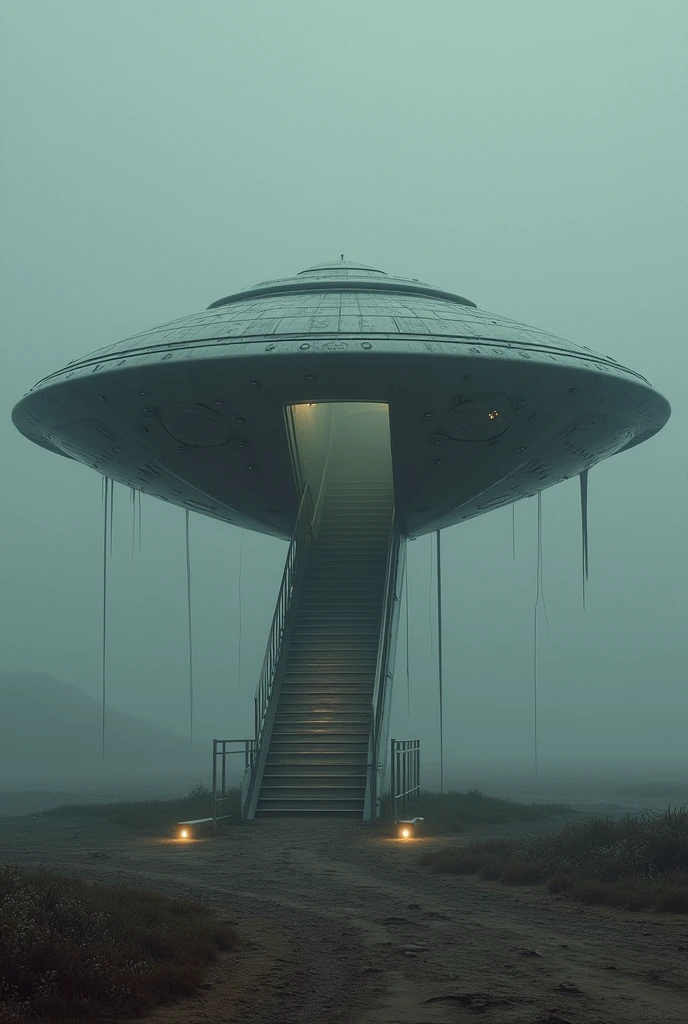 Landed ufo with open stairs