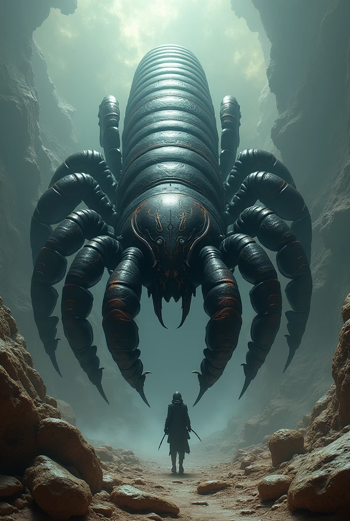 Giant black centipede