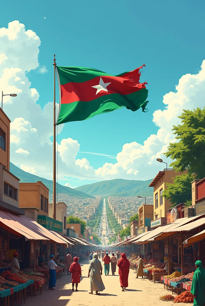 Beatiful city hargeisa somaliland flag
