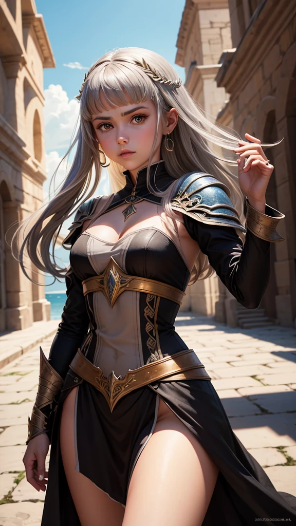 ((1girl, solo)), beautiful body, (perfect anatomy, perfect body, perfect hands, perfect legs), natural proportions, sexy body, large breasts, ((full body, full body front)) BREAK
((extremely detailed face)), (beautiful detailed eyes:1.6), (realistic pupils, realistic iris:1), expressive eyes, looking at viewer, (clear eyes:1.3), (hyperrealistic:1.2), (detailed skin texture:1.2), smooth skin, ((silver hair)), silver hair with blue tips, long hair, (hairband:1.3), ((black hairband)), bangs, ((hair ornament)), (detailed lips:1.2), (attractive lips:1.1), (glossy lips:1), parted lips, perfect face, perfect eyes BREAK
(masterpiece:1.5), anime-style, top quality, best quality, (beautiful and aesthetic:1.2), (ultra detail:1.5), Ultra-detailed depiction, Ultra-precise depiction, extremely detailed 8k illustration, high resolution, (highly detailed shading:1.2), (realistic lighting:1.4), perfect lighting, vibrant colors, dynamic tones, striking hues, 8k, absurd resolution, perfect shadows, hdr, UHD, ambient lighting, realistic, ultra-realistic, photo realistic, highly detailed, rich detail, luminous colors, fine texture, intricate design, professional illustration, (soft light:1.2), (illustration:0.7)