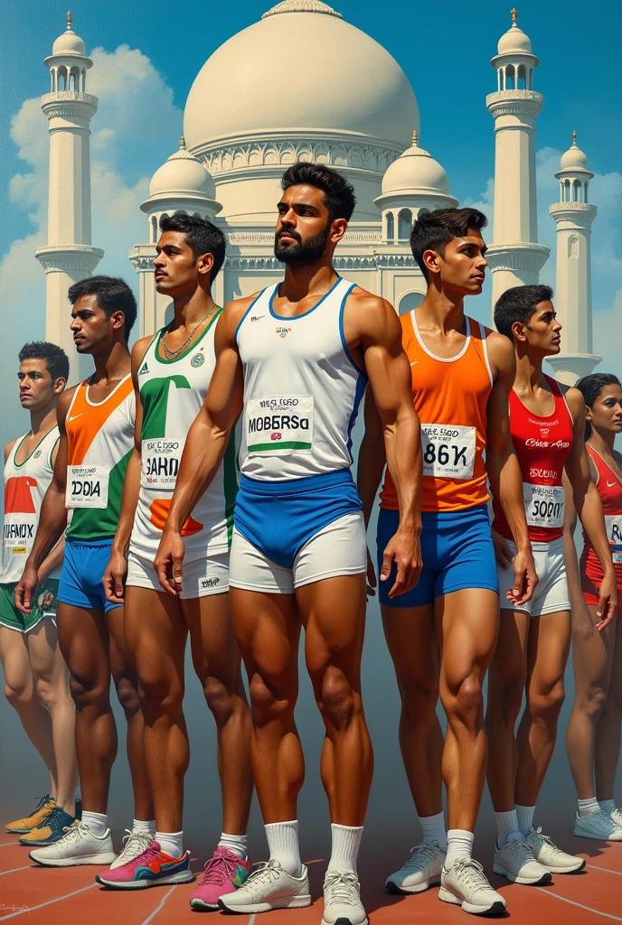 Painting on Olympic history of india 
