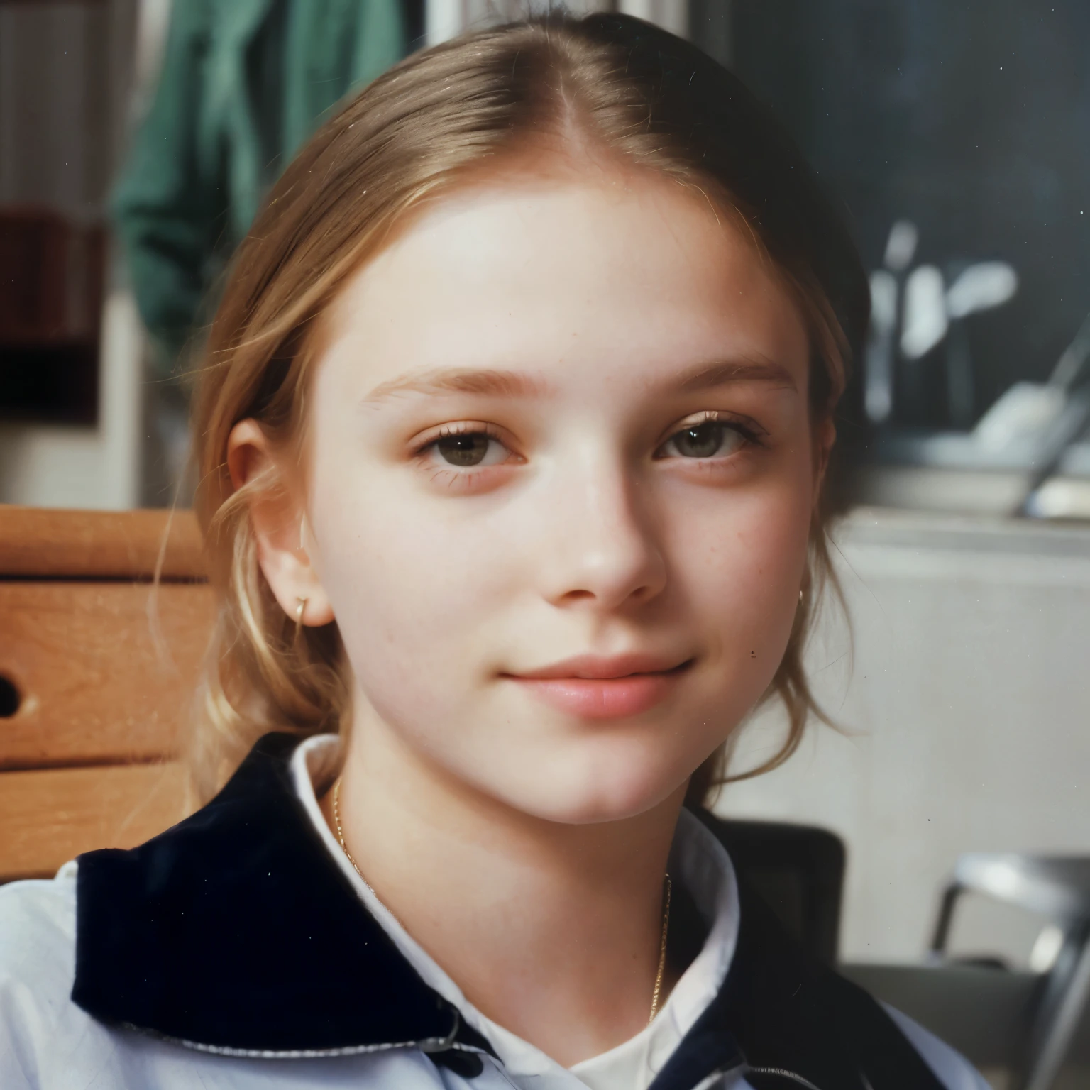 It is a young girl, sitting at a table, One 1 , Recorded in the mid-2000s, recorded in the late 2000s, recorded in the early 1990s, recorded in the 2000s, 1 , Photo of the girl, 1