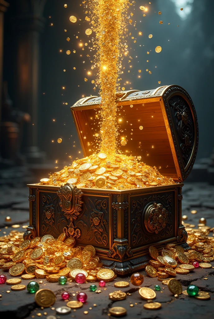 Box of gold, Silver, Diamonds