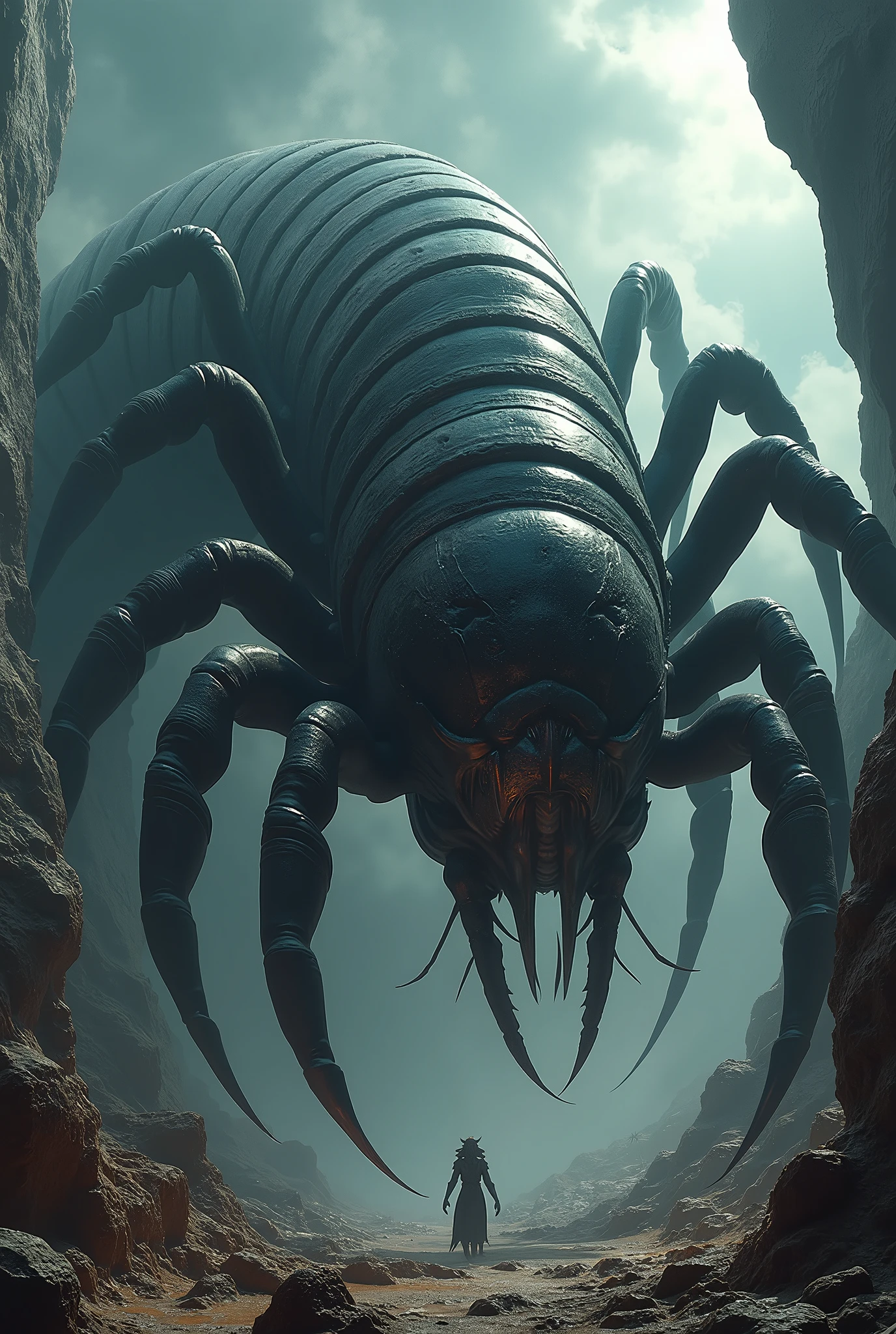 Giant black centipede