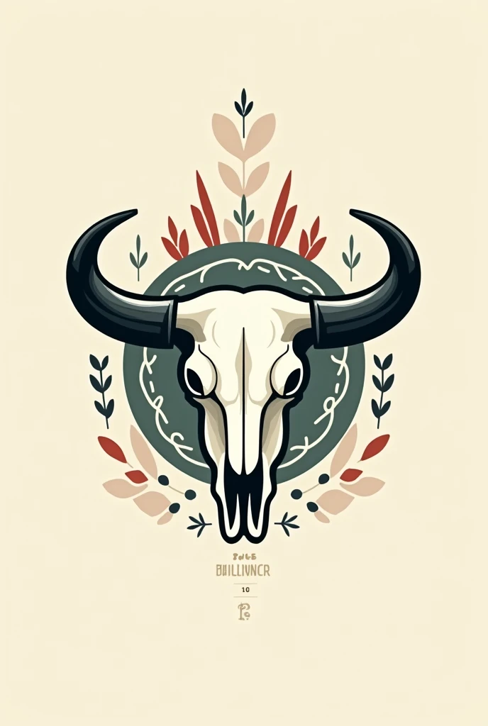 Create a contemporary logo for the 10th anniversary of AGGIE 51 CMU, the Faculty of Agriculture's class at Chiang Mai University. Use a minimalist approach with a stylized Thai buffalo skull at the center, surrounded by abstract shapes or patterns. Emphasize the number '10' within the design, making it blend seamlessly with the skull. Add 'AGGIE 51 CMU' in a modern, refined typeface, ensuring the overall design feels both traditional and cutting-edge.
