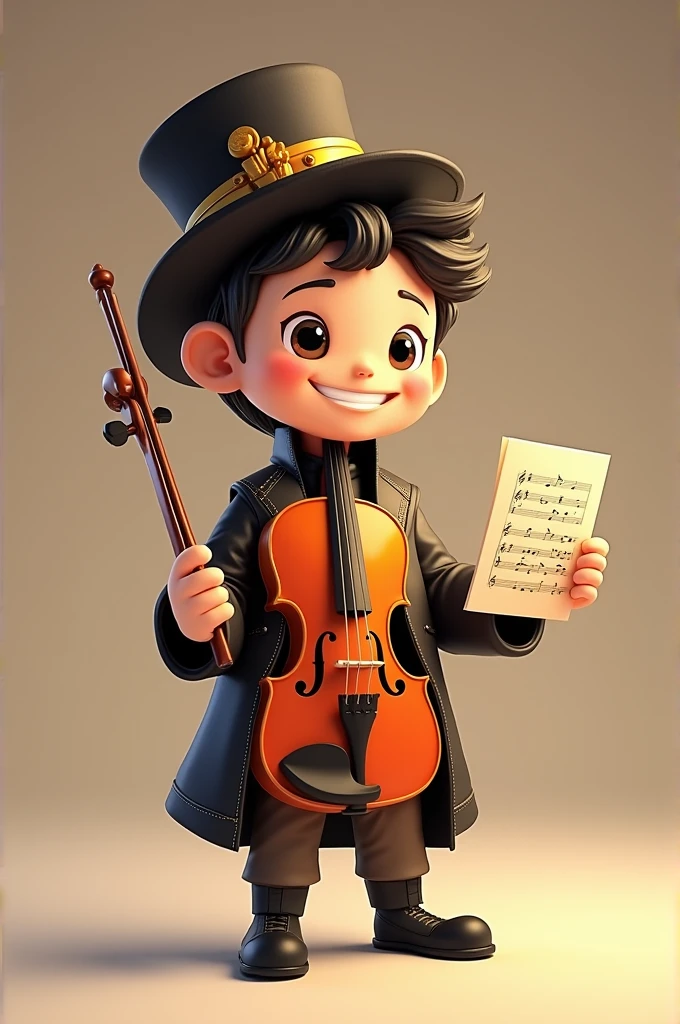 To create a mascot for the IFRN Musical Instrument course, we can think of something that represents musical diversity and the connection with culture and education. Here's a suggestion:
**name:** "Tonic"
**Description:** Tonic é um pequeno maestro, metade humano, half instrument. Its lower part is a violin body, but with arms and legs, while the upper part has a friendly and expressive face, with hair that resembles guitar or piano strings. He holds a baton in one hand and a sheet of music in the other., always ready to teach or play a new melody. His outfit is black and gold and he wears a stylized hat., like those of orchestra musicians.
**Personalidade:** Tonic é curioso, cheerful and passionate about all types of music, from classic to popular. He loves teaching new rhythms and is an inspirational figure for students., always encouraging practice and dedication to musical studies.
This idea brings together elements of different musical instruments, reflecting the diversity of the course and also the educational function of IFRN.
