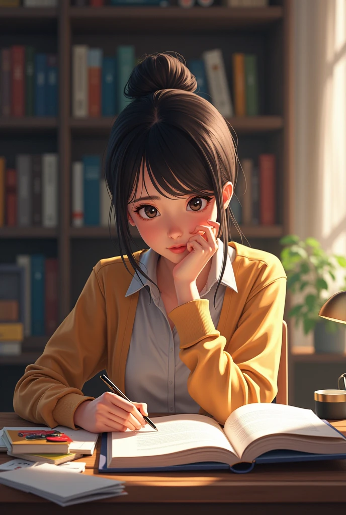 girl studying